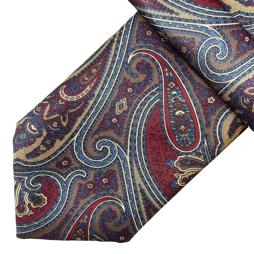 ETIENNE AIGNER Men's Paisley‎ Neck Tie • 100% Tricel • maroon, navy, brown